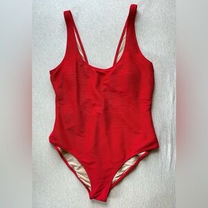 Old Navy red ribbed bathing suit
